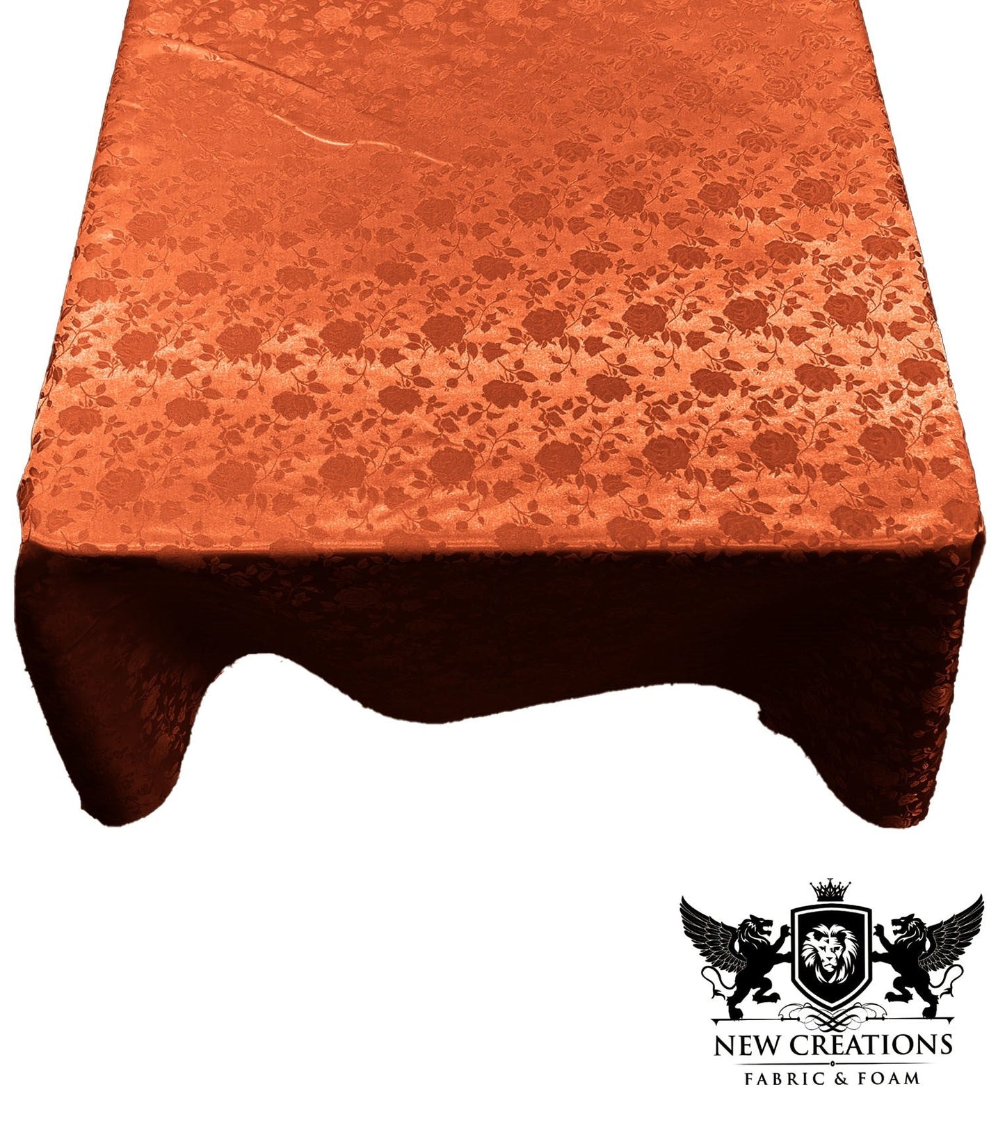 SQUARE TABLECLOTH ROSES JACQUARD SATIN (36" Inches x 36" Inches) - New Creations Fabric & Foam Inc
