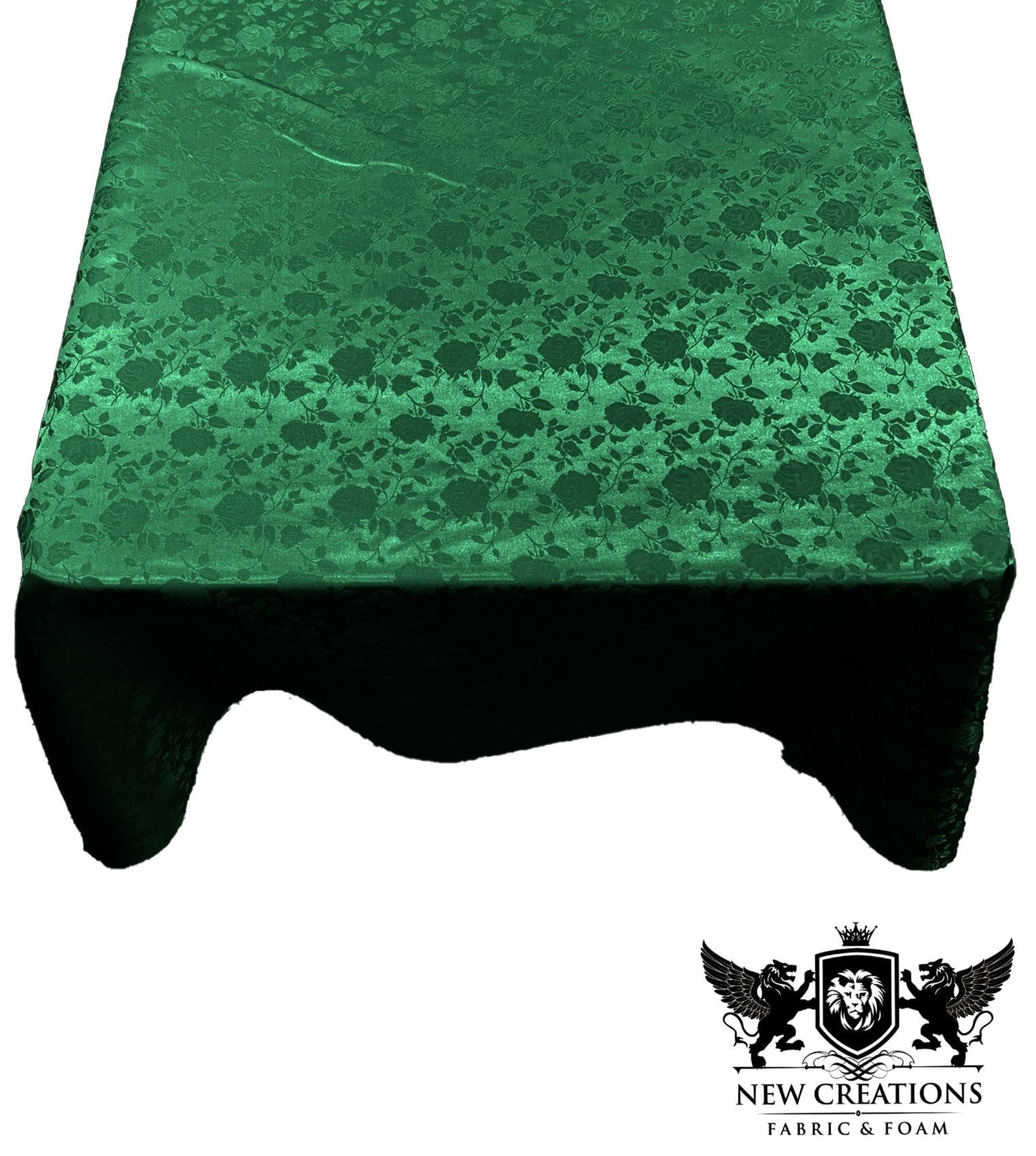 SQUARE TABLECLOTH ROSES JACQUARD SATIN (45" Inches x 45" Inches) - New Creations Fabric & Foam Inc