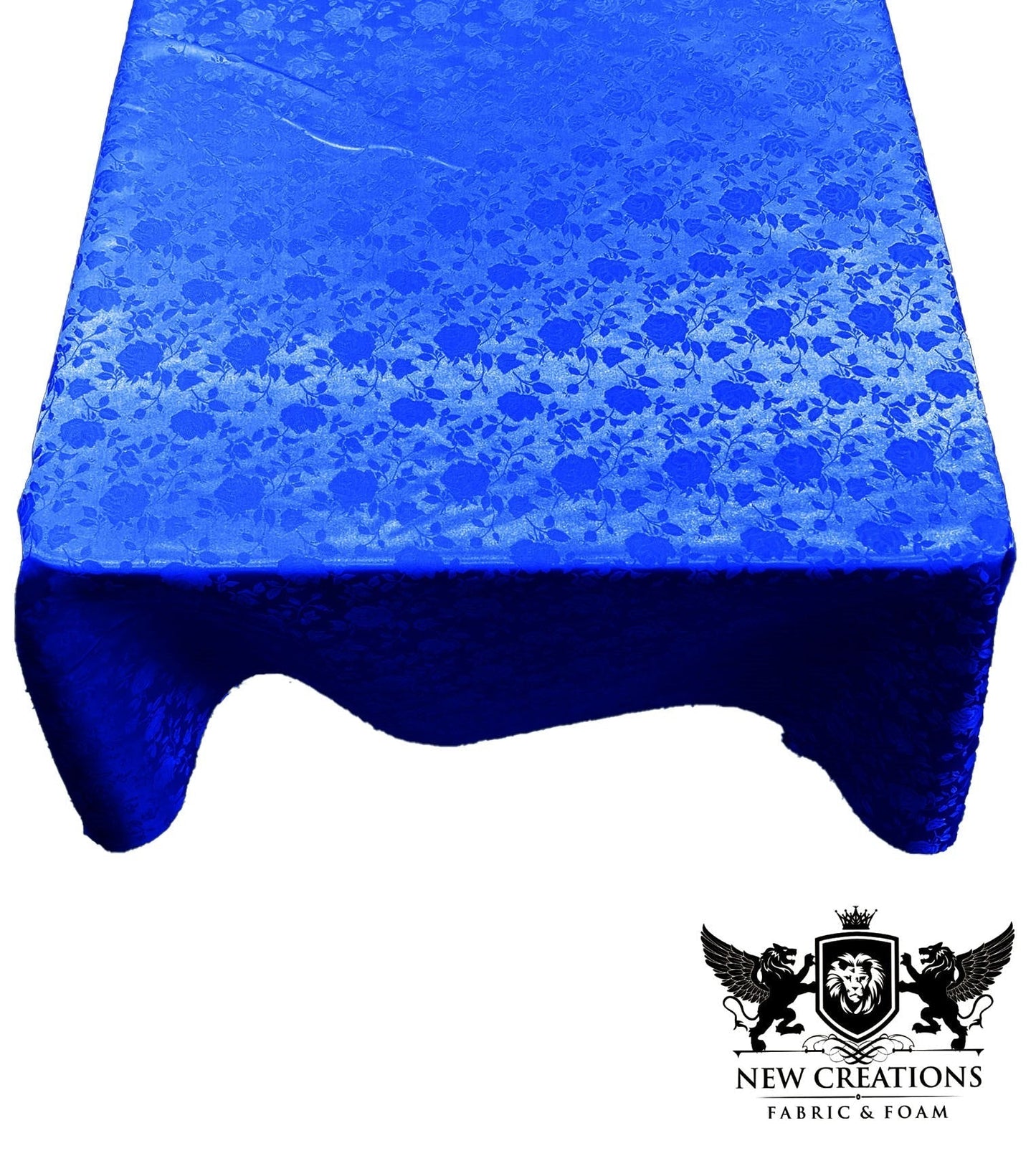 SQUARE TABLECLOTH ROSES JACQUARD SATIN (45" Inches x 45" Inches) - New Creations Fabric & Foam Inc