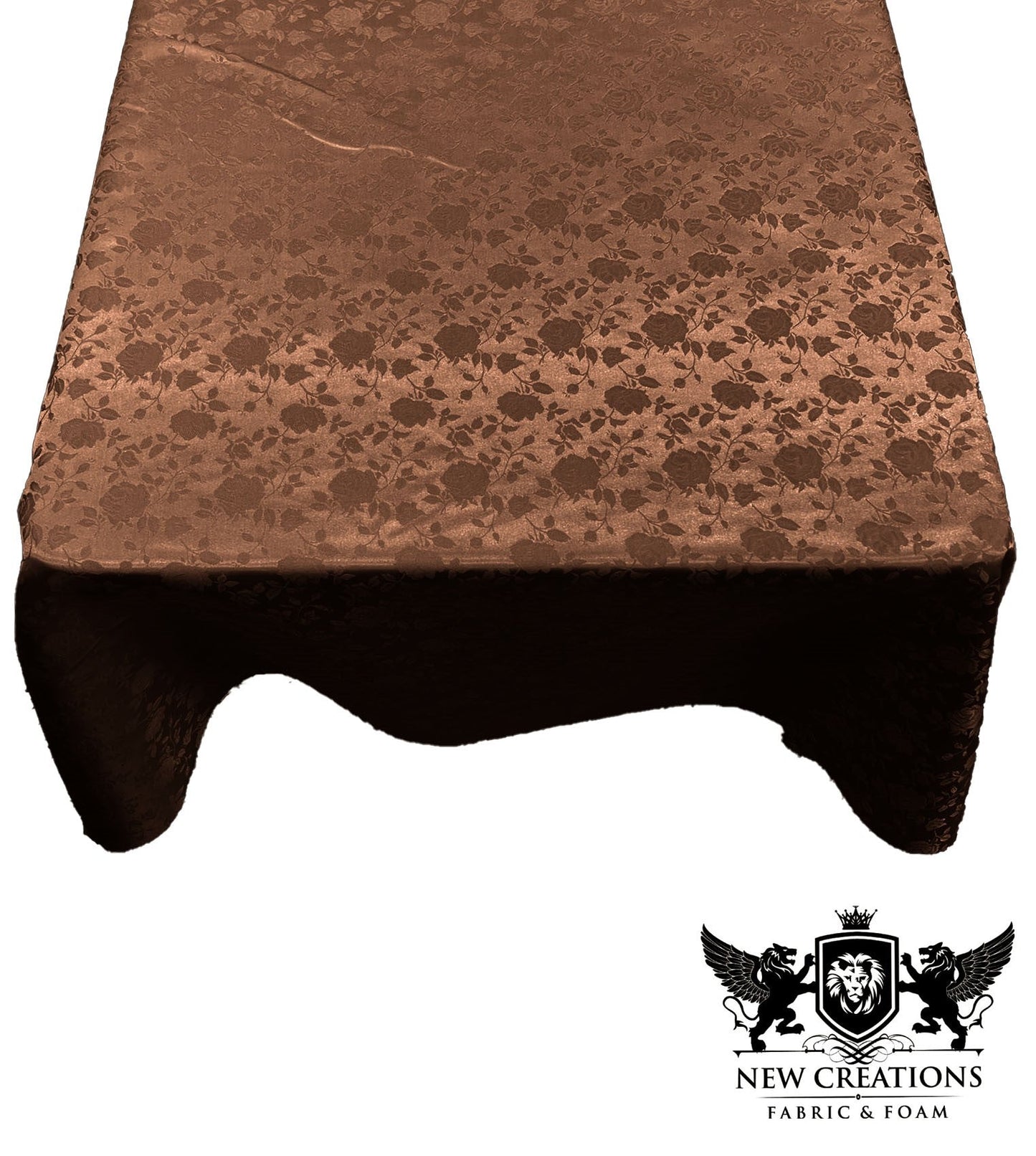 SQUARE TABLECLOTH ROSES JACQUARD SATIN (45" Inches x 45" Inches) - New Creations Fabric & Foam Inc