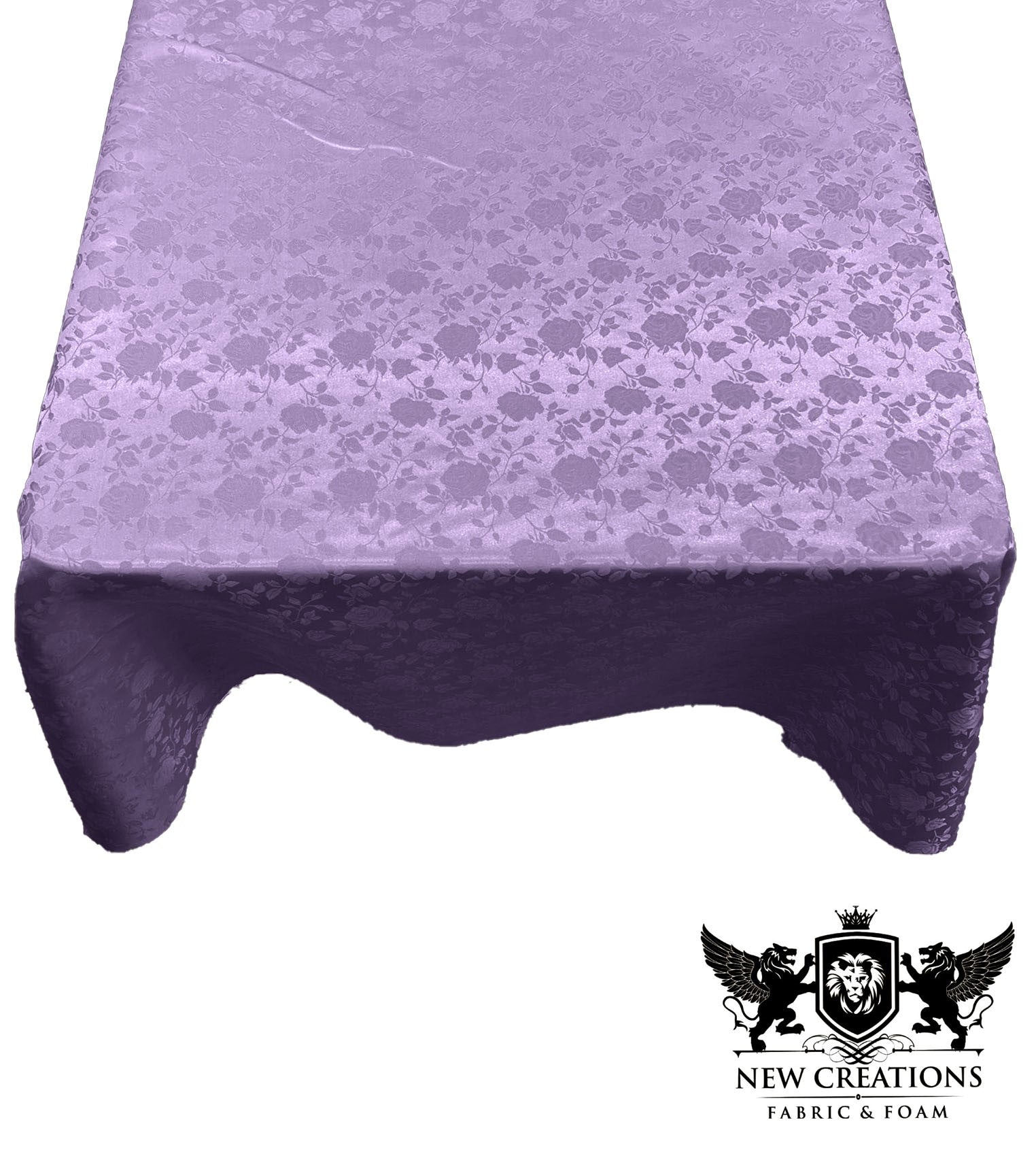 SQUARE TABLECLOTH ROSES JACQUARD SATIN (45" Inches x 45" Inches) - New Creations Fabric & Foam Inc