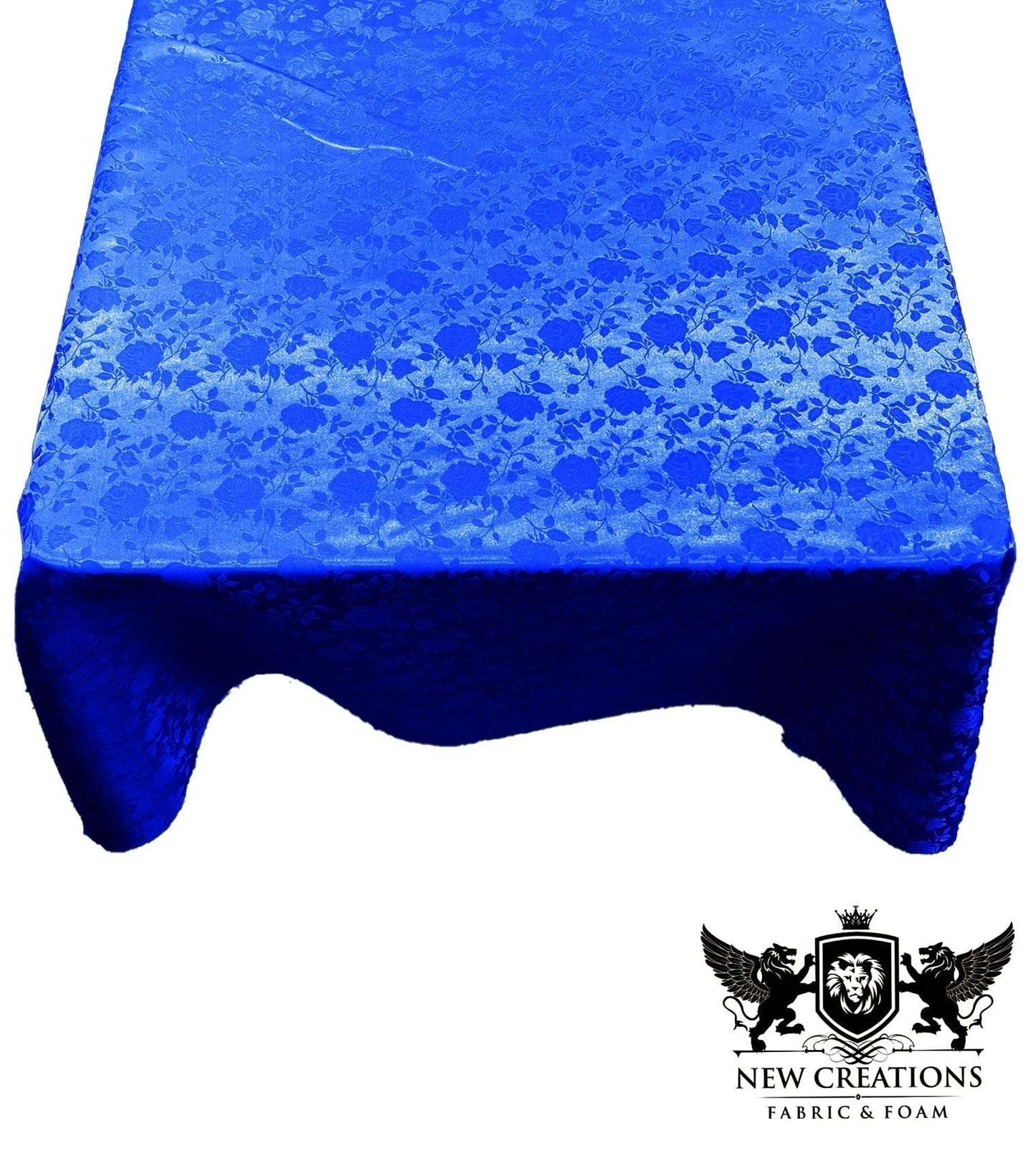 SQUARE TABLECLOTH ROSES JACQUARD SATIN (58" Inches x 58" Inches) - New Creations Fabric & Foam Inc