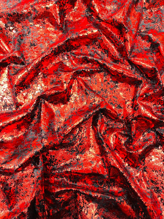 Stretch Velvet Splatter Foil Design 58" Wide| New Creations Fabric & Foam Inc. - New Creations Fabric & Foam Inc
