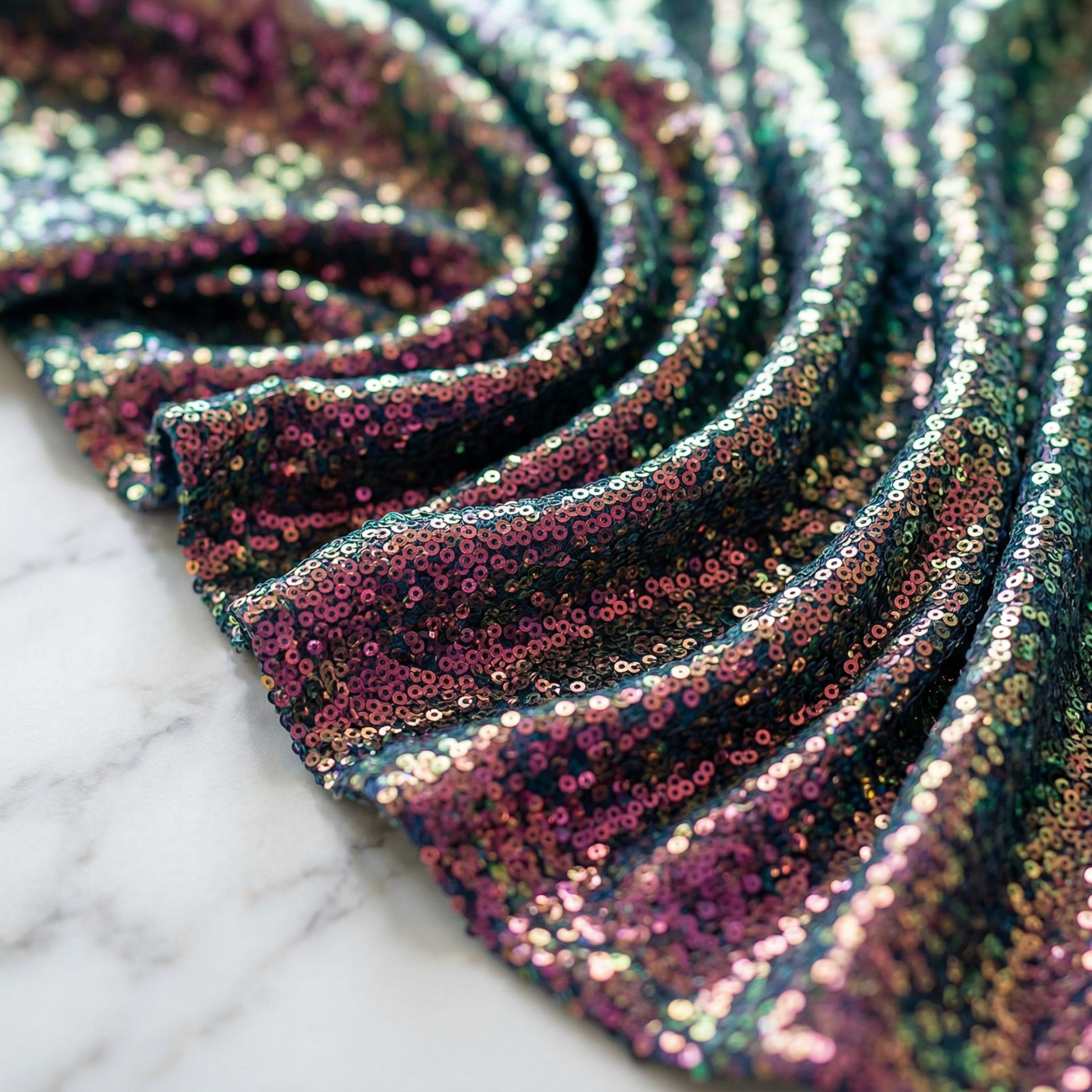Sword Sequin Fabric by the Yard 54” Wide – Iridescent Flip Sequin Stretch Fabric for Dresses, Costumes, Backdrops & Event Decor - New Creations Fabric & Foam Inc