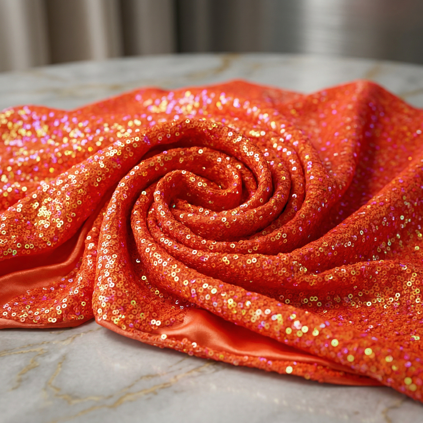 Sword Sequin Fabric by the Yard 54” Wide – Iridescent Flip Sequin Stretch Fabric for Dresses, Costumes, Backdrops & Event Decor - New Creations Fabric & Foam Inc