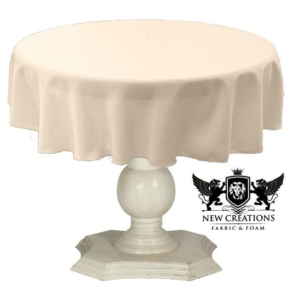 TABLECLOTH DULL BRIDAL SATIN (48" Round) - New Creations Fabric & Foam Inc