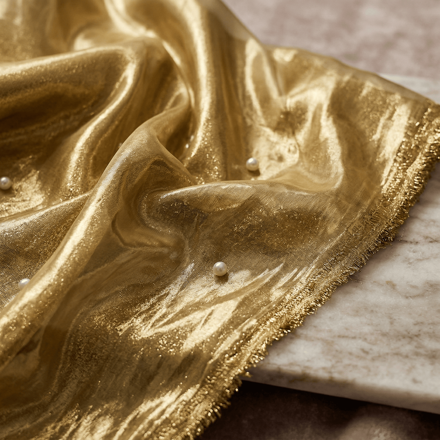 Tissue Lame Fabric 58” Wide by the Yard – Shiny Metallic Lamé Fabric for Wedding Draping, Backdrops, Table Decor & Costumes - New Creations Fabric & Foam Inc