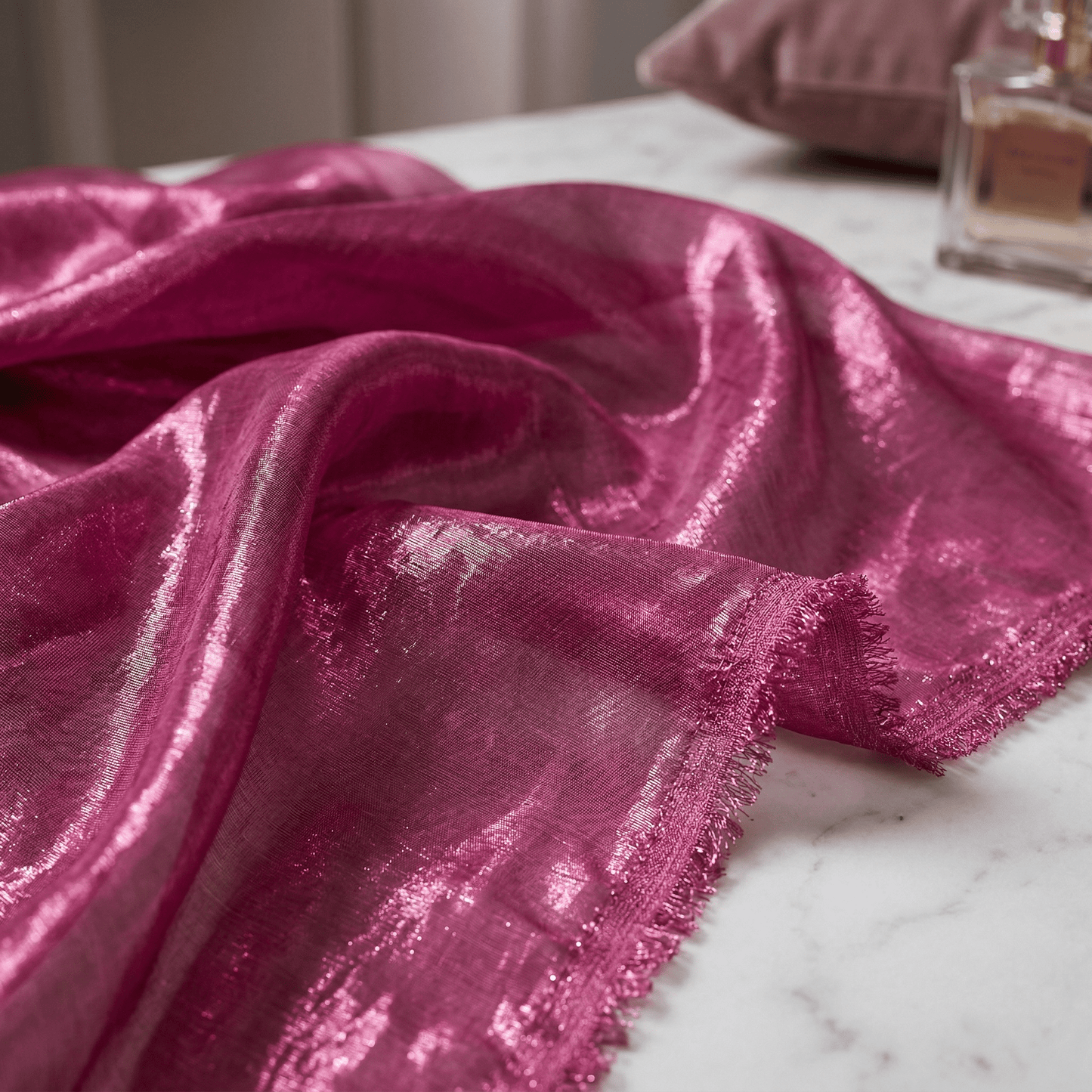 Tissue Lame Fabric 58” Wide by the Yard – Shiny Metallic Lamé Fabric for Wedding Draping, Backdrops, Table Decor & Costumes - New Creations Fabric & Foam Inc