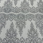 Trim Glitter Damask Design On A Mesh Lace 58" Wide| New Creations Fabric & Foam Inc. - New Creations Fabric & Foam Inc