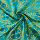 Turquoise/Gold - SQUARE METALLIC CROSS JACQUARD SATIN - New Creations Fabric & Foam Inc
