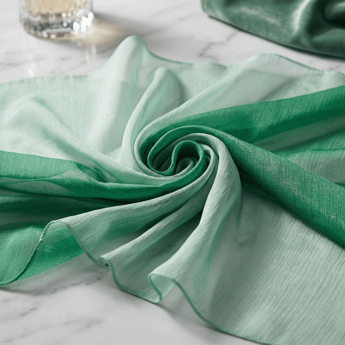 Two Tone Chiffon Fabric 58” Wide by the Yard – Sheer Ombre Chiffon Fabric for Dresses, Draping, Scarves, Wedding Decor & Overlays - New Creations Fabric & Foam Inc