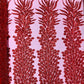 VEGAS BEADED FEATHER DESIGN ON MESH FABRIC (BY PANEL) - New Creations Fabric & Foam Inc