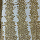 VEGAS BEADED FEATHER DESIGN ON MESH FABRIC (BY PANEL) - New Creations Fabric & Foam Inc