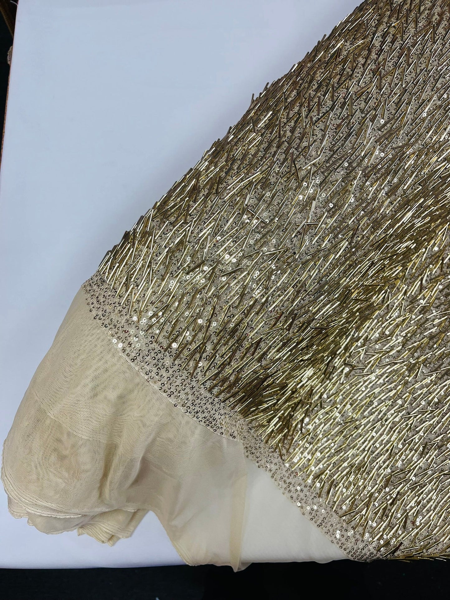 Vegas Beaded Sequin Stretch Mesh Fabric (By The Yard) - New Creations Fabric & Foam Inc