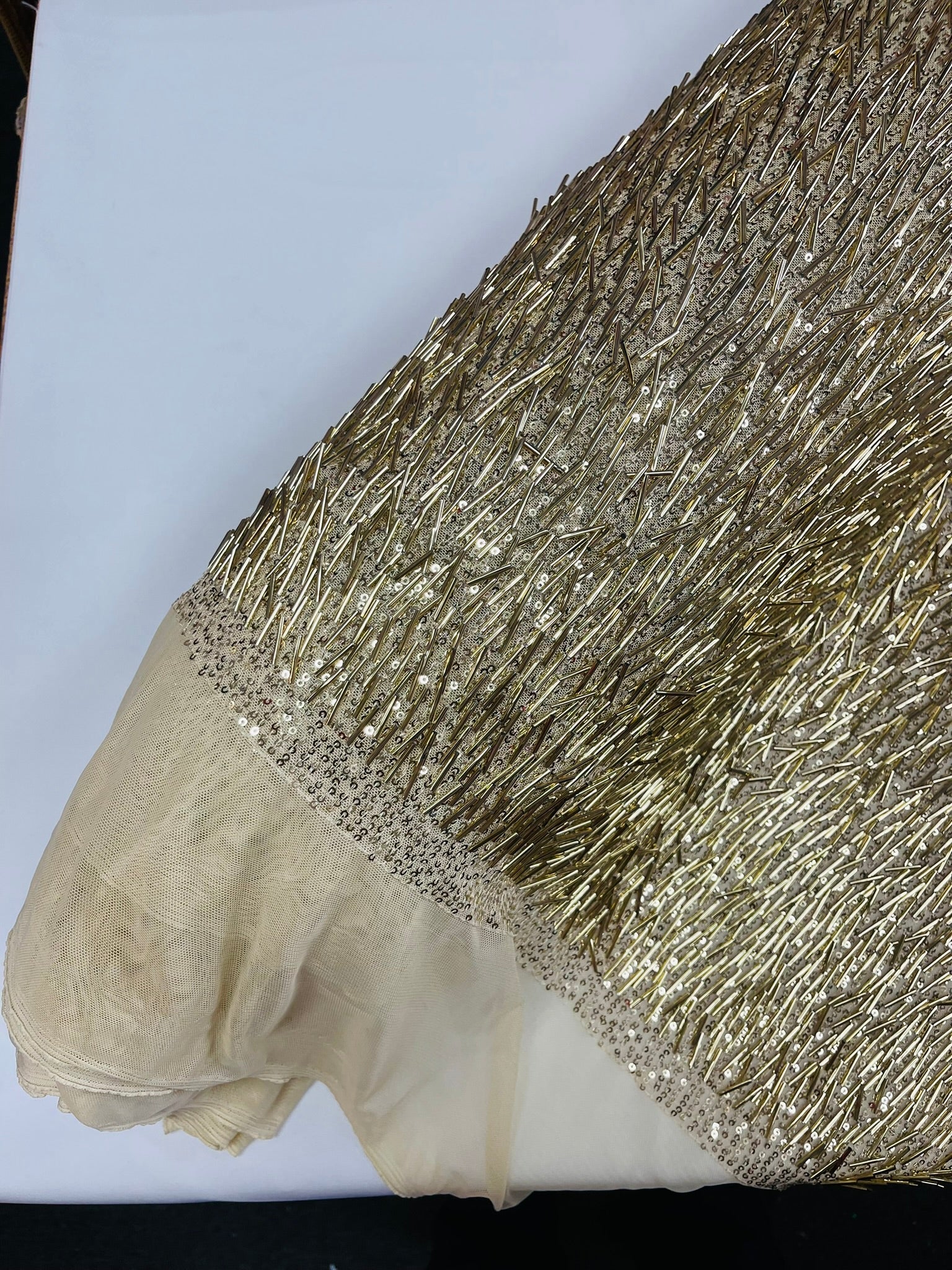 Vegas Beaded Sequin Stretch Mesh Fabric (By The Yard) - New Creations Fabric & Foam Inc