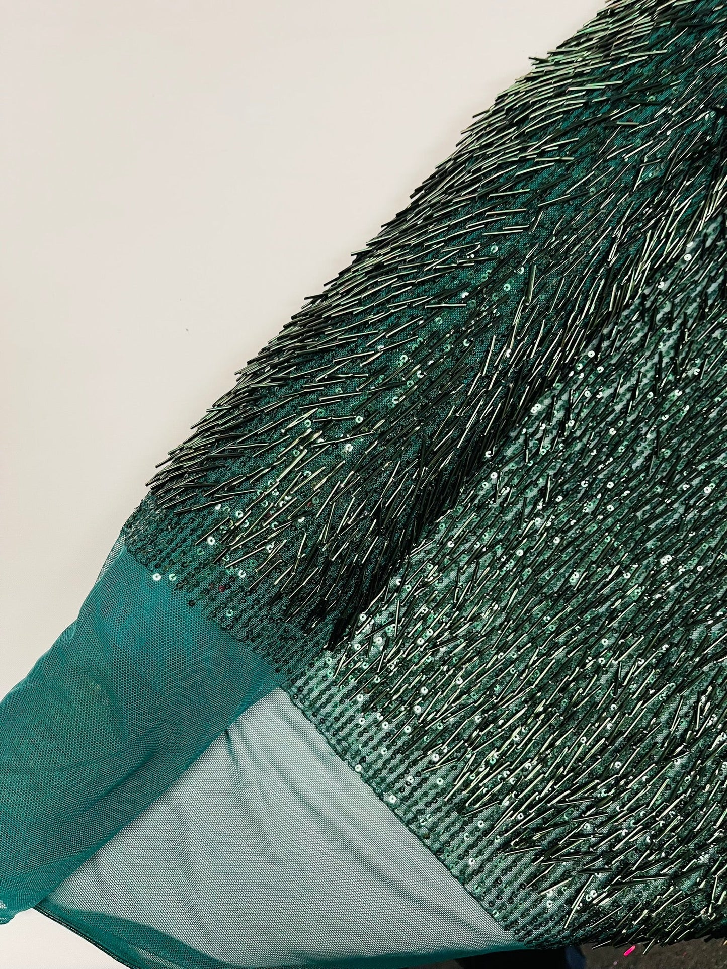Vegas Beaded Sequin Stretch Mesh Fabric (By The Yard) - New Creations Fabric & Foam Inc