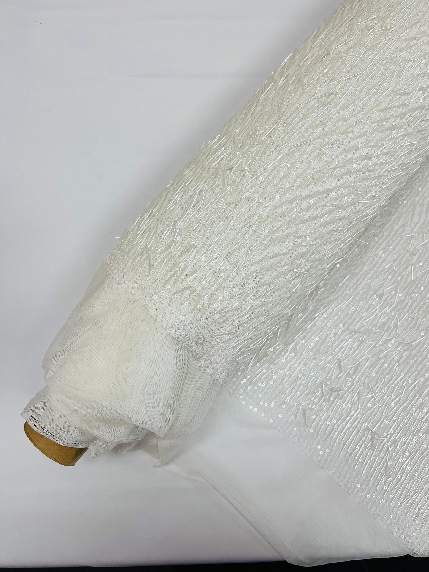 Vegas Beaded Sequin Stretch Mesh Fabric (By The Yard) - New Creations Fabric & Foam Inc