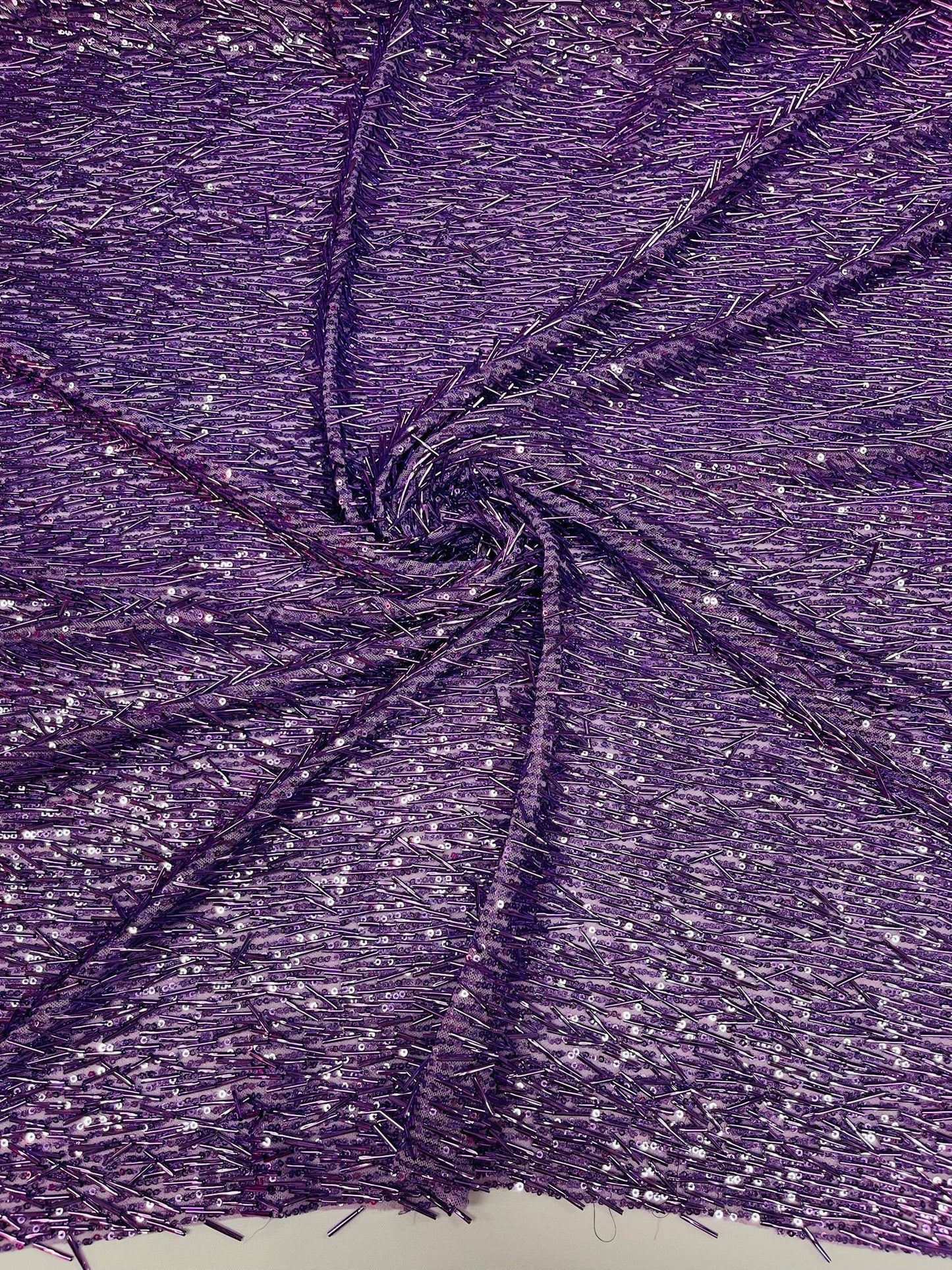 Vegas Beaded Sequin Stretch Mesh Fabric (By The Yard) - New Creations Fabric & Foam Inc