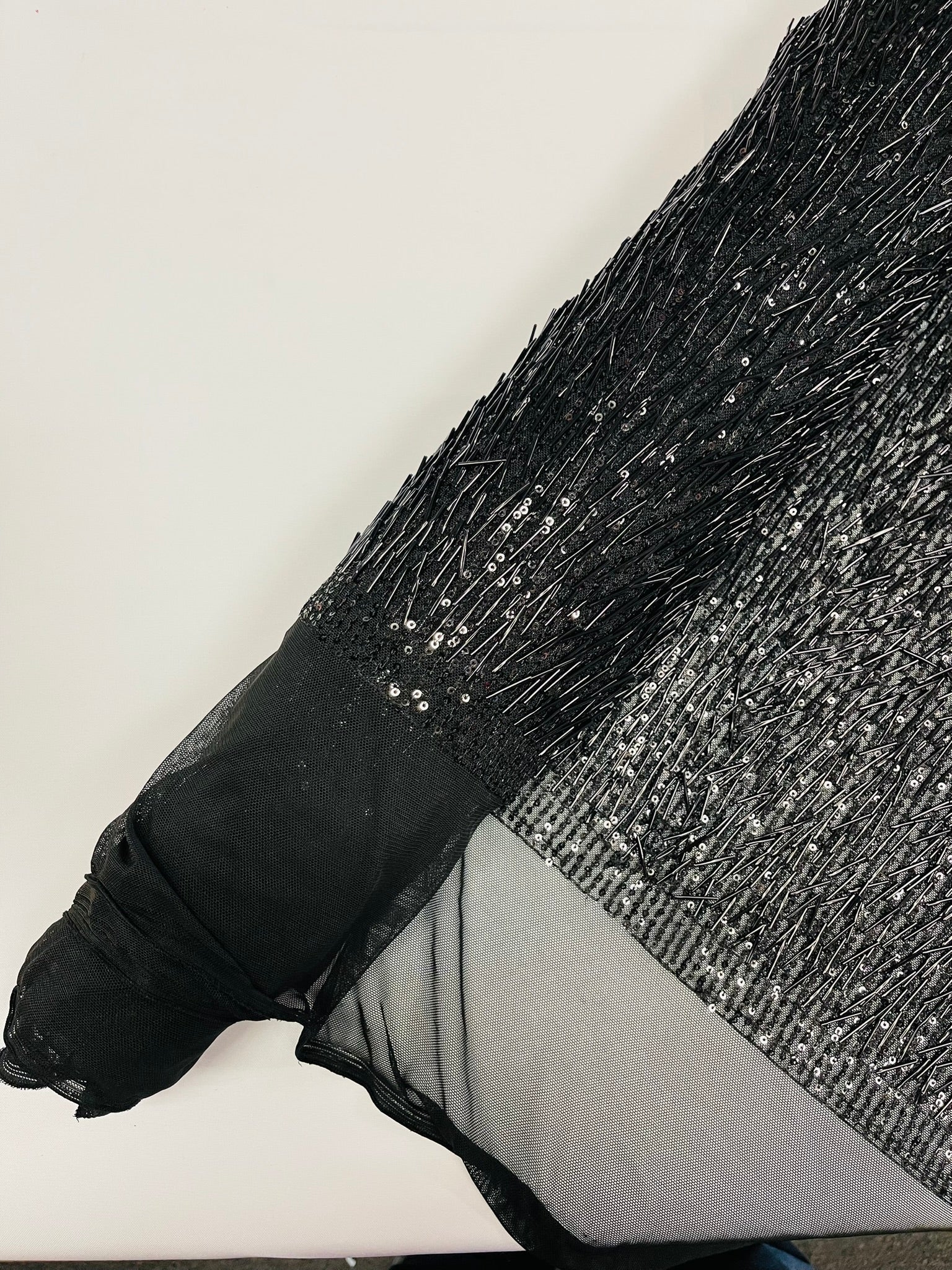 Vegas Beaded Sequin Stretch Mesh Fabric (By The Yard) - New Creations Fabric & Foam Inc