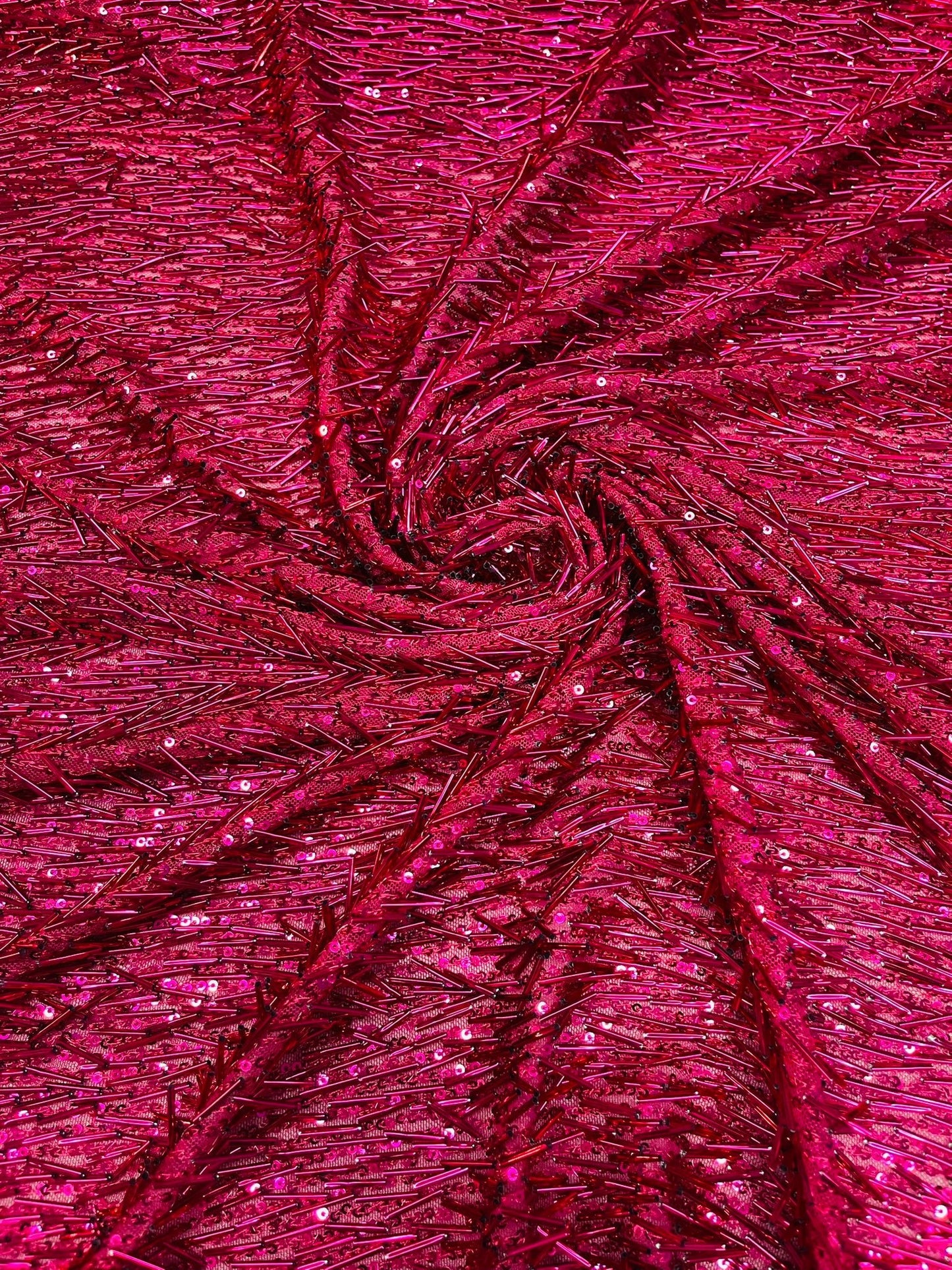 Vegas Beaded Sequin Stretch Mesh Fabric (By The Yard) - New Creations Fabric & Foam Inc