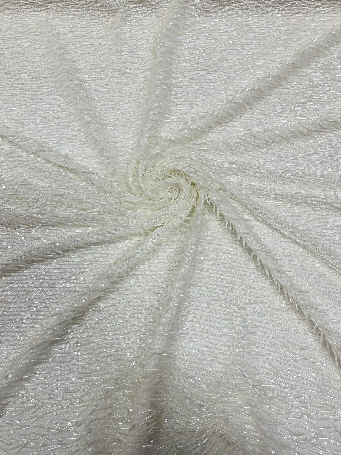 Vegas Beaded Sequin Stretch Mesh Fabric (By The Yard) - New Creations Fabric & Foam Inc