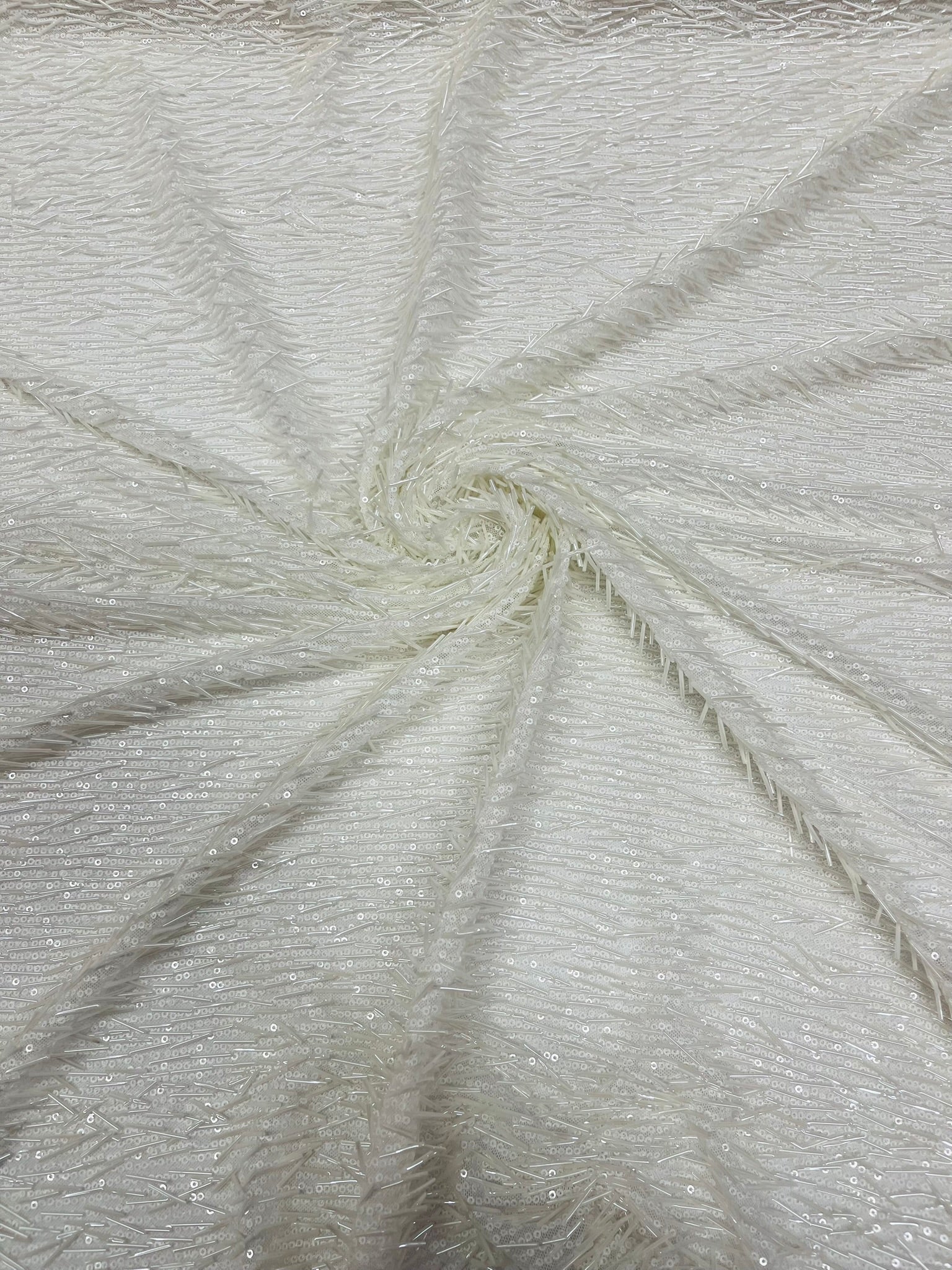 Vegas Beaded Sequin Stretch Mesh Fabric (By The Yard) - New Creations Fabric & Foam Inc