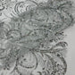 Vine Glitter Design On A Mesh Lace Fabric/Prom - New Creations Fabric & Foam Inc