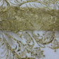 Vine Glitter Design On A Mesh Lace Fabric/Prom - New Creations Fabric & Foam Inc