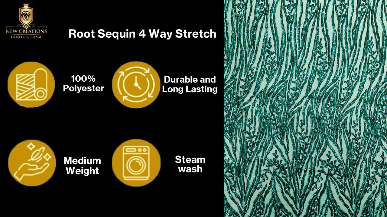 Vine/Root Sequin 4 Way Stretch Fabric 54” Wide| New Creations Fabric & Foam Inc. - New Creations Fabric & Foam Inc