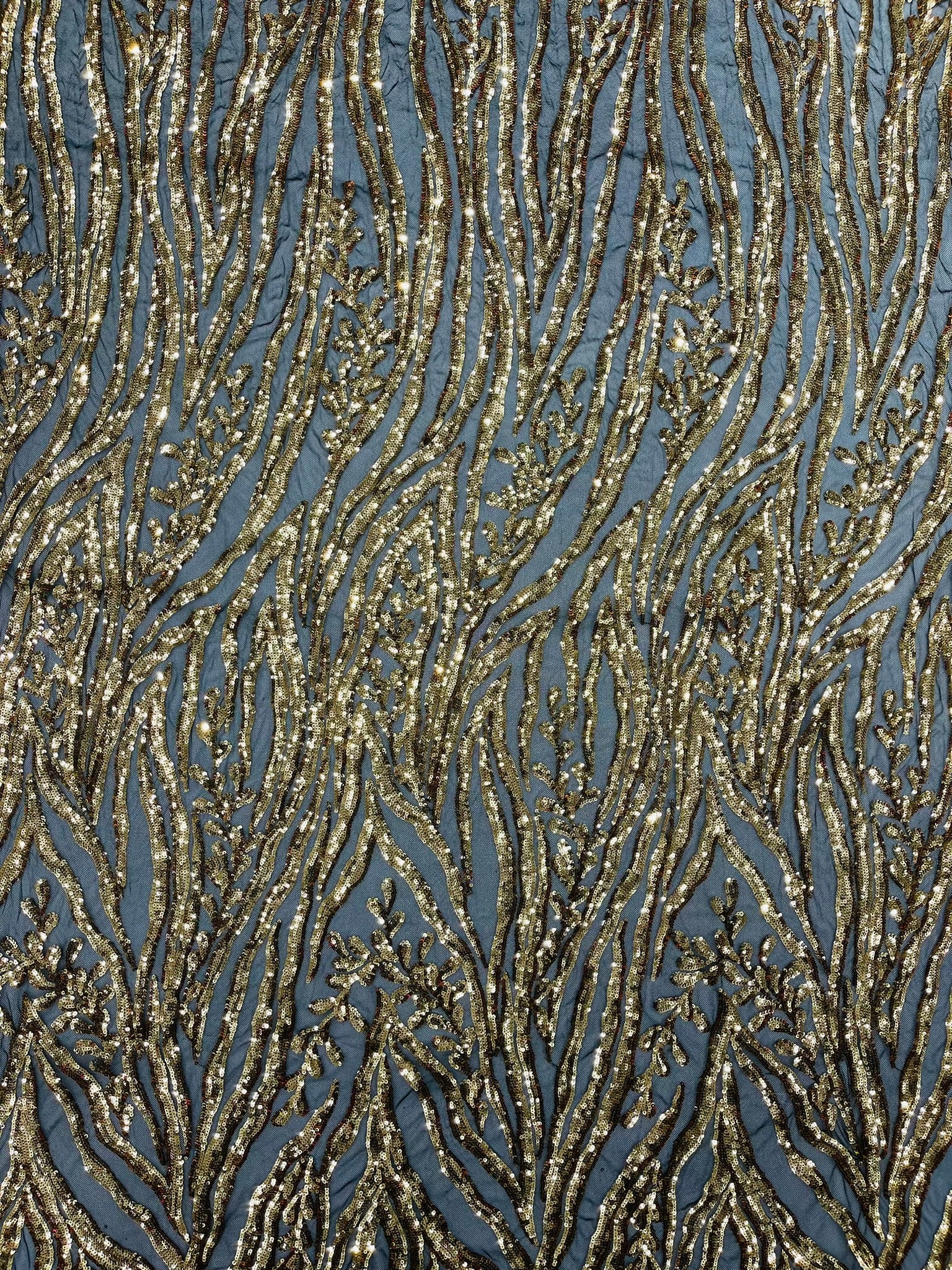 Vine/Root Sequin 4 Way Stretch Fabric 54” Wide| New Creations Fabric & Foam Inc. - New Creations Fabric & Foam Inc