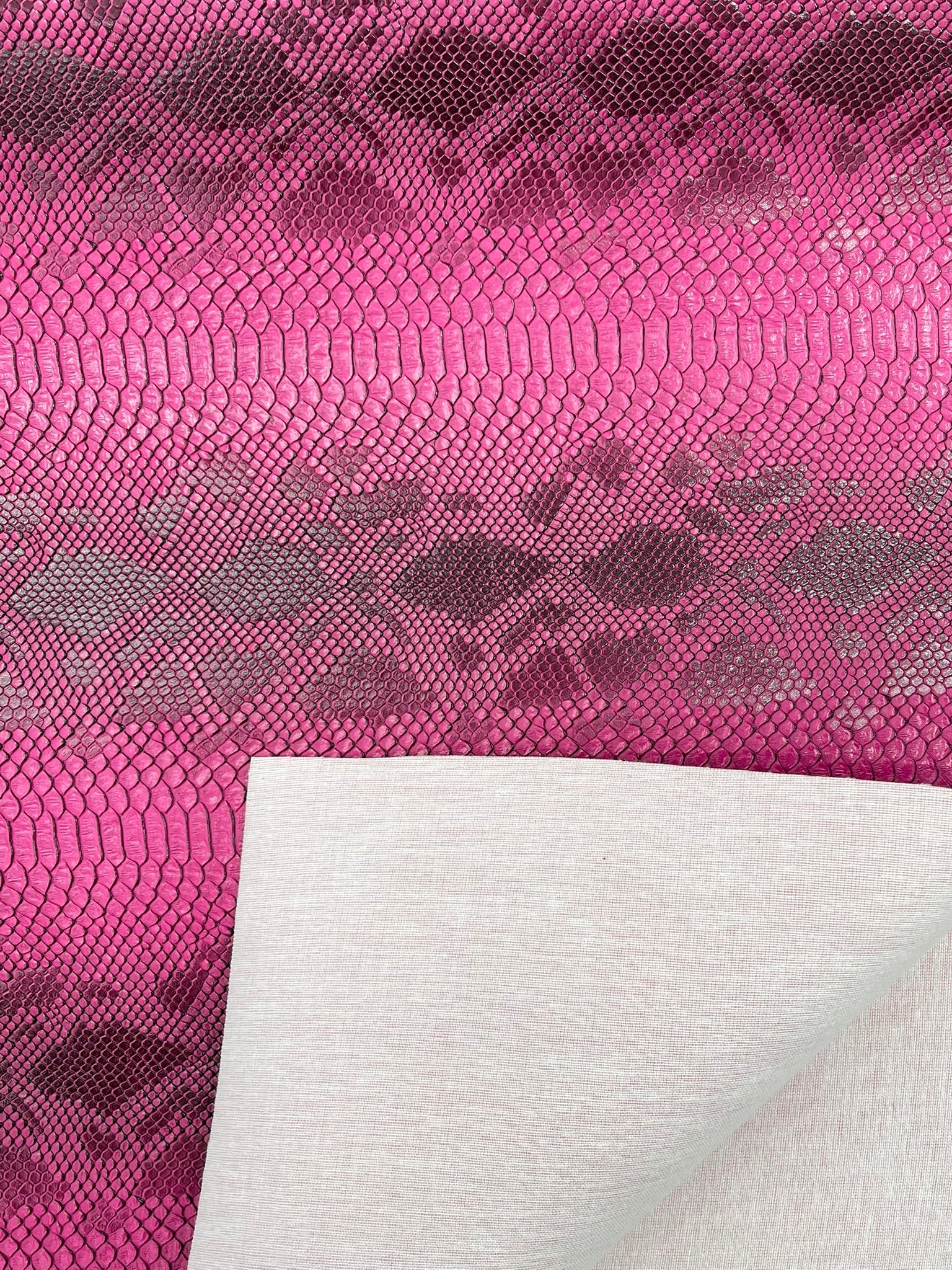 Viper Snake Skin Texture Faux Leather Fabric| 54" Wide| Upholstery| Sold By The Yard - New Creations Fabric & Foam Inc