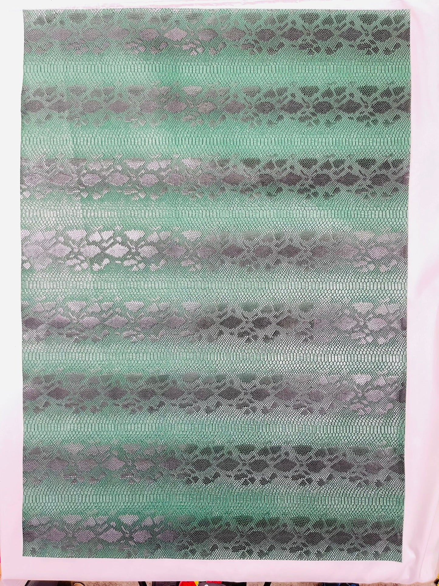 Viper Snake Skin Texture Faux Leather Fabric| 54" Wide| Upholstery| Sold By The Yard - New Creations Fabric & Foam Inc