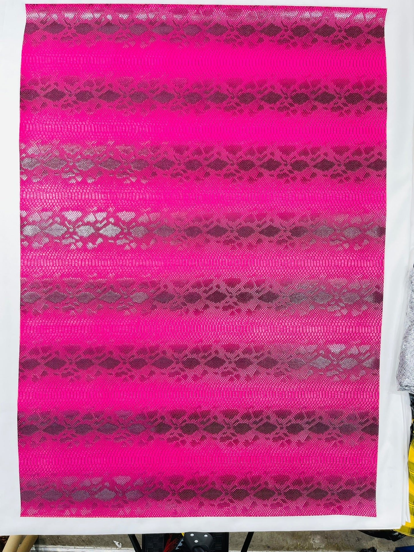 Viper Snake Skin Texture Faux Leather Fabric| 54" Wide| Upholstery| Sold By The Yard - New Creations Fabric & Foam Inc