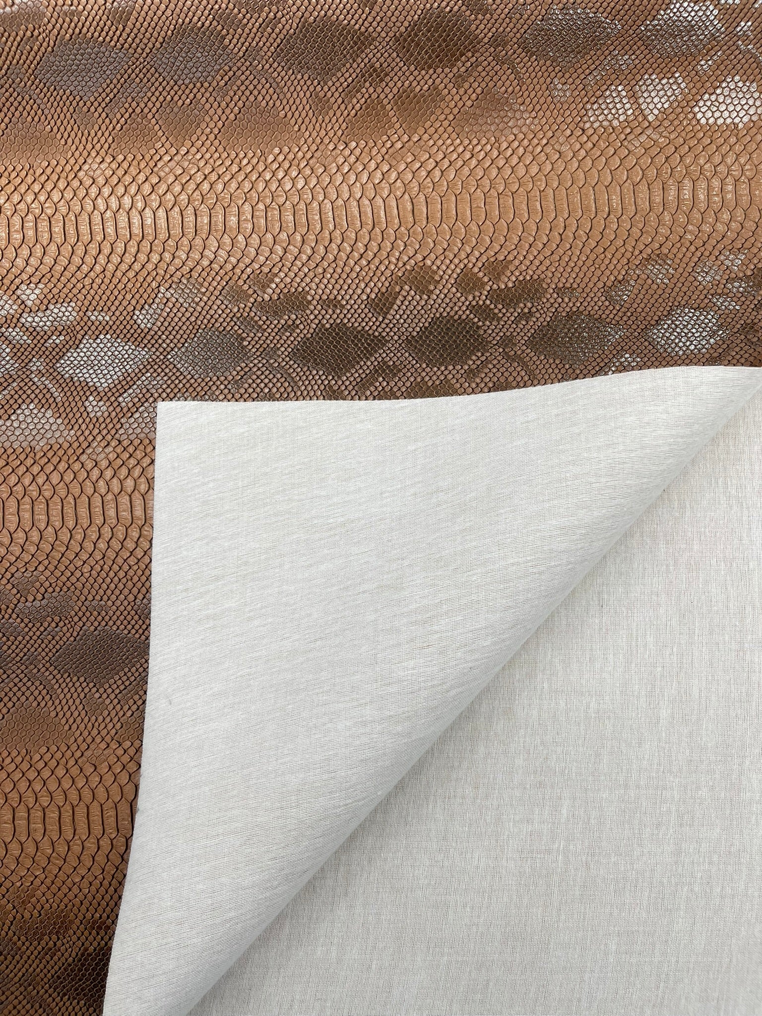 Viper Snake Skin Texture Faux Leather Fabric| 54" Wide| Upholstery| Sold By The Yard - New Creations Fabric & Foam Inc