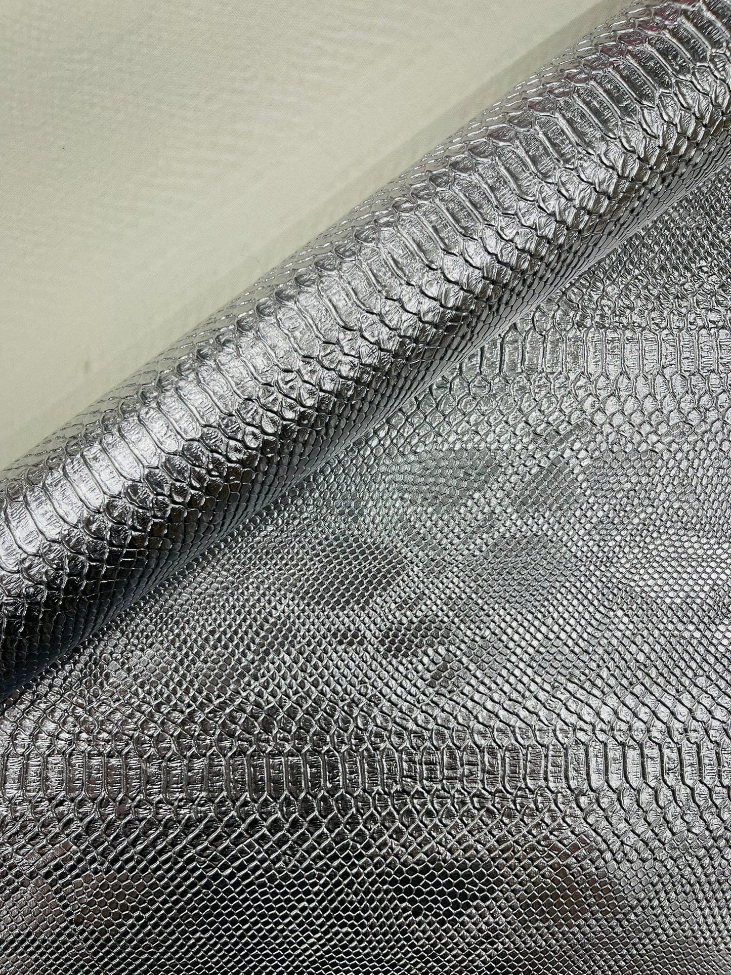 Viper Snake Skin Texture Faux Leather Fabric| 54" Wide| Upholstery| Sold By The Yard - New Creations Fabric & Foam Inc