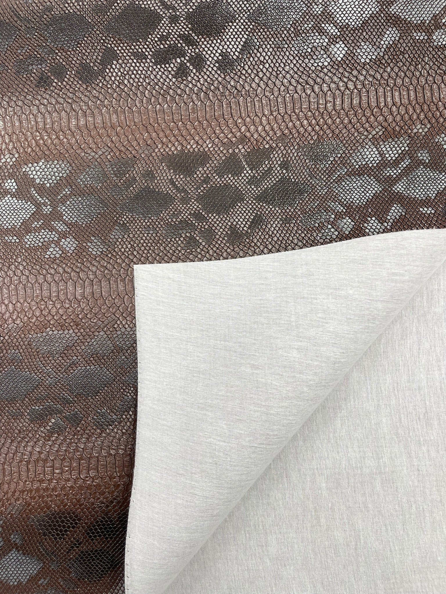 Viper Snake Skin Texture Faux Leather Fabric| 54" Wide| Upholstery| Sold By The Yard - New Creations Fabric & Foam Inc