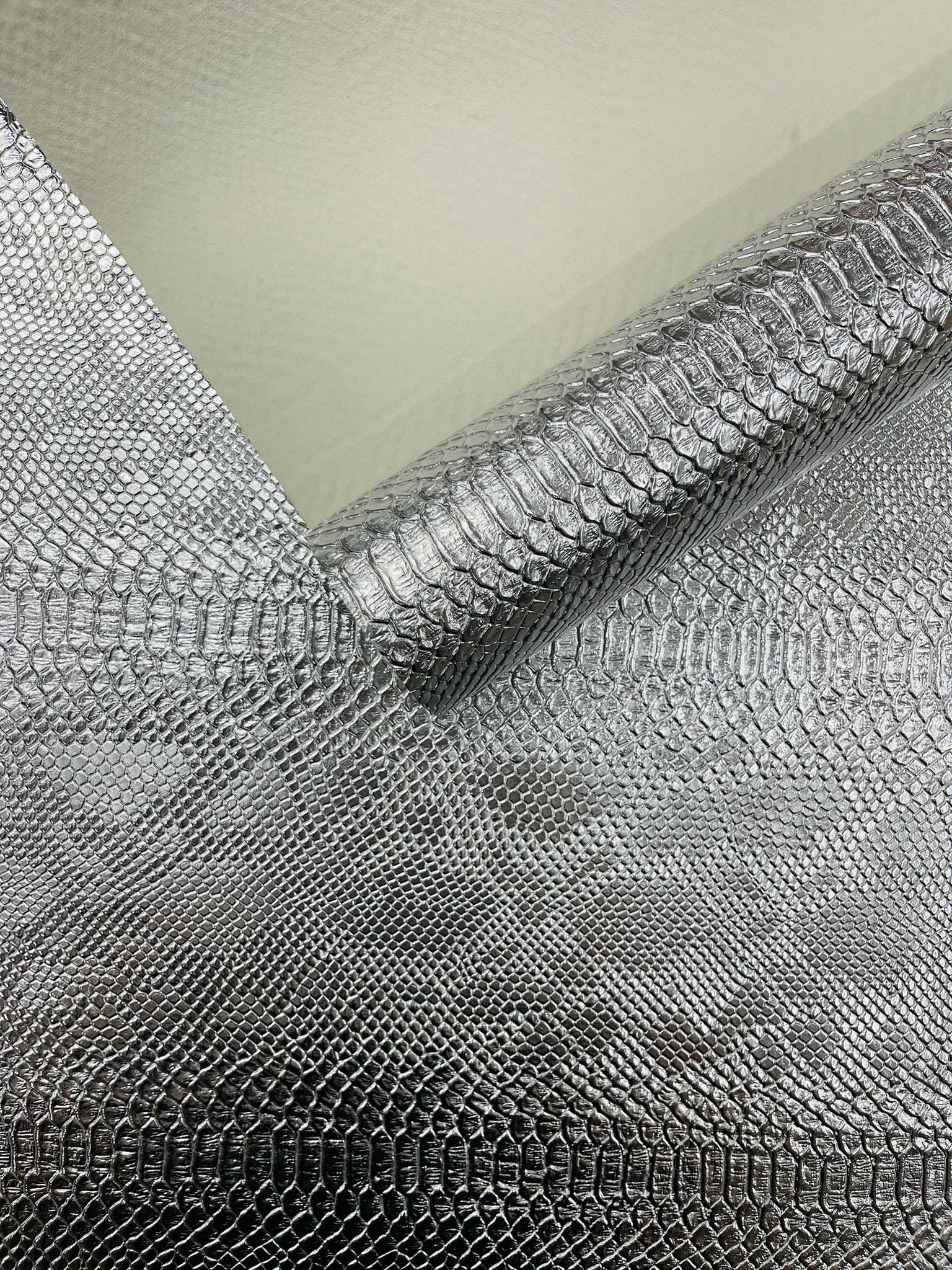 Viper Snake Skin Texture Faux Leather Fabric| 54" Wide| Upholstery| Sold By The Yard - New Creations Fabric & Foam Inc