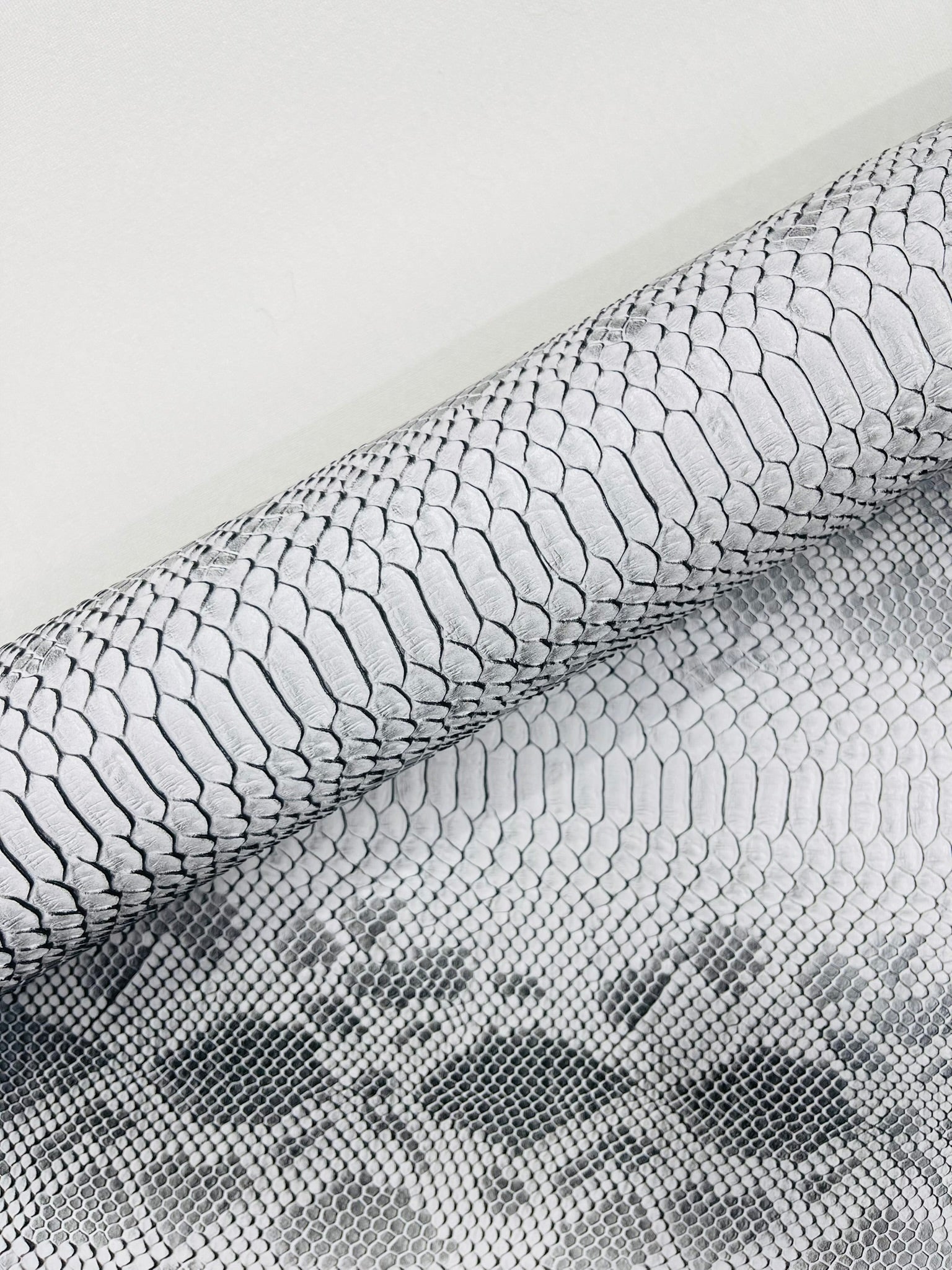 Viper Snake Skin Texture Faux Leather Fabric| 54" Wide| Upholstery| Sold By The Yard - New Creations Fabric & Foam Inc