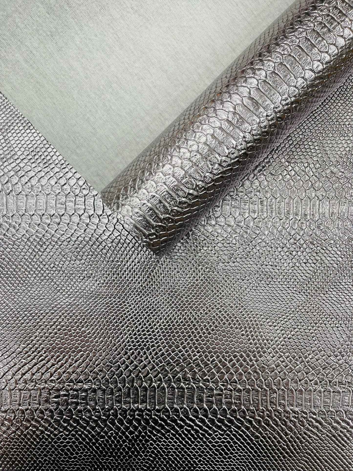 Viper Snake Skin Texture Faux Leather Fabric| 54" Wide| Upholstery| Sold By The Yard - New Creations Fabric & Foam Inc
