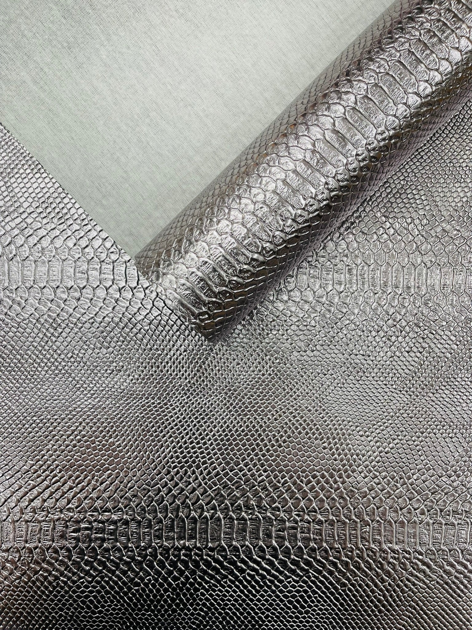 Viper Snake Skin Texture Faux Leather Fabric| 54" Wide| Upholstery| Sold By The Yard - New Creations Fabric & Foam Inc