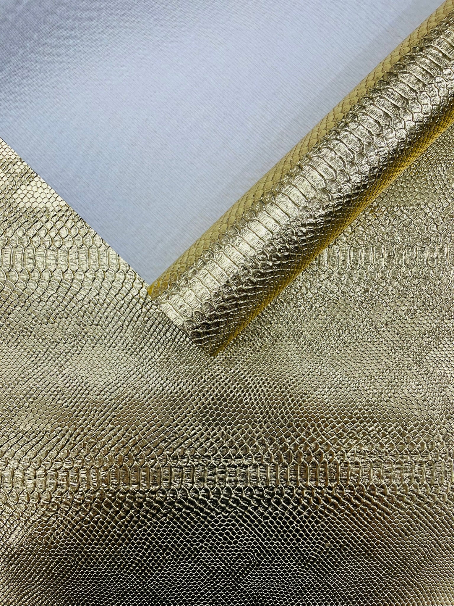 Viper Snake Skin Texture Faux Leather Fabric| 54" Wide| Upholstery| Sold By The Yard - New Creations Fabric & Foam Inc