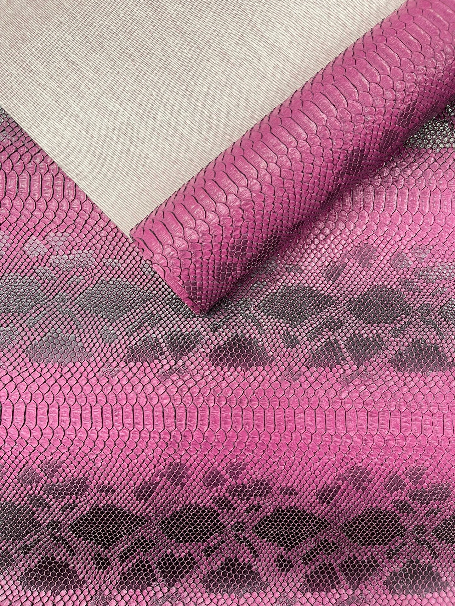 Viper Snake Skin Texture Faux Leather Fabric| 54" Wide| Upholstery| Sold By The Yard - New Creations Fabric & Foam Inc