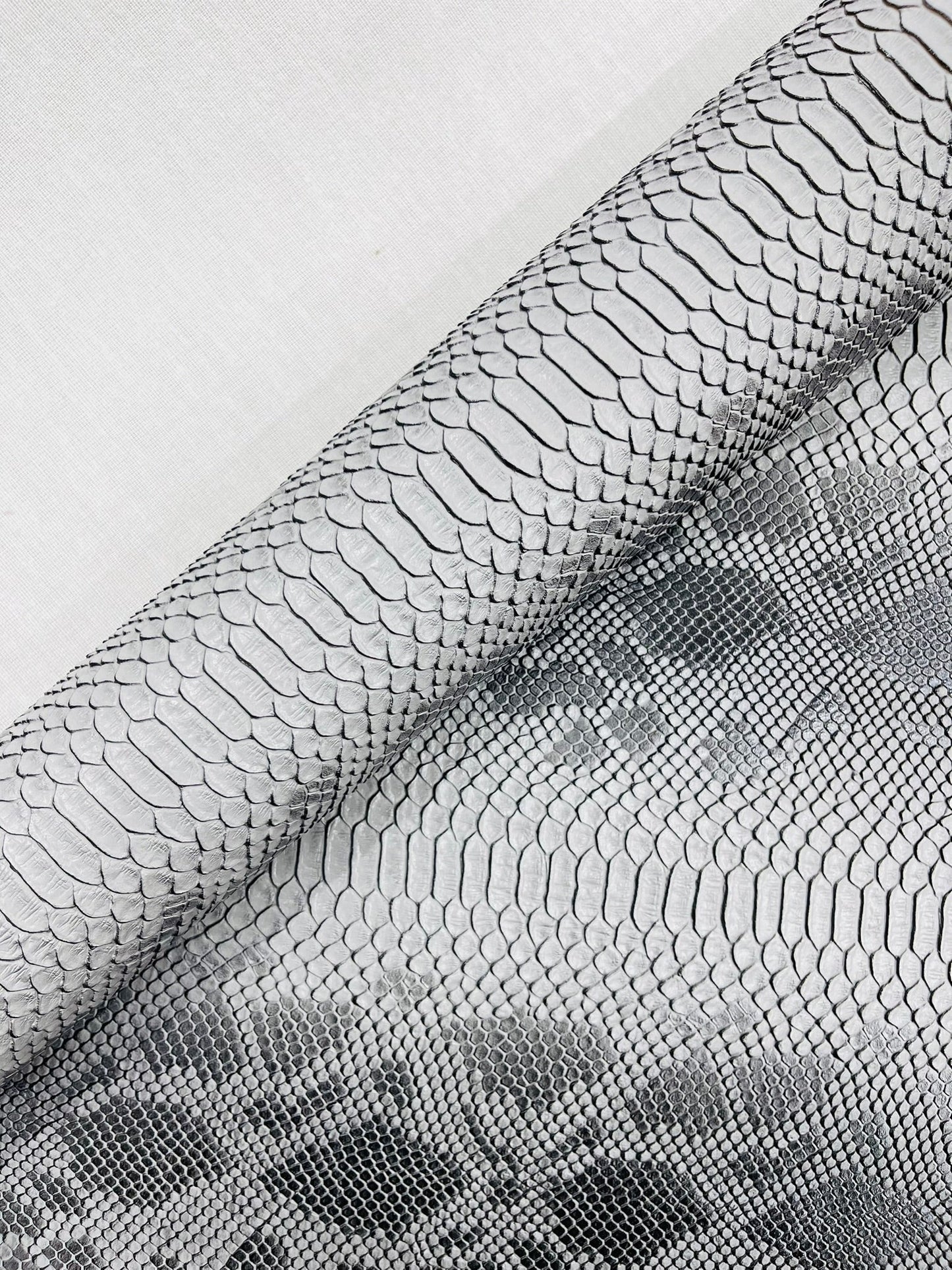 Viper Snake Skin Texture Faux Leather Fabric| 54" Wide| Upholstery| Sold By The Yard - New Creations Fabric & Foam Inc