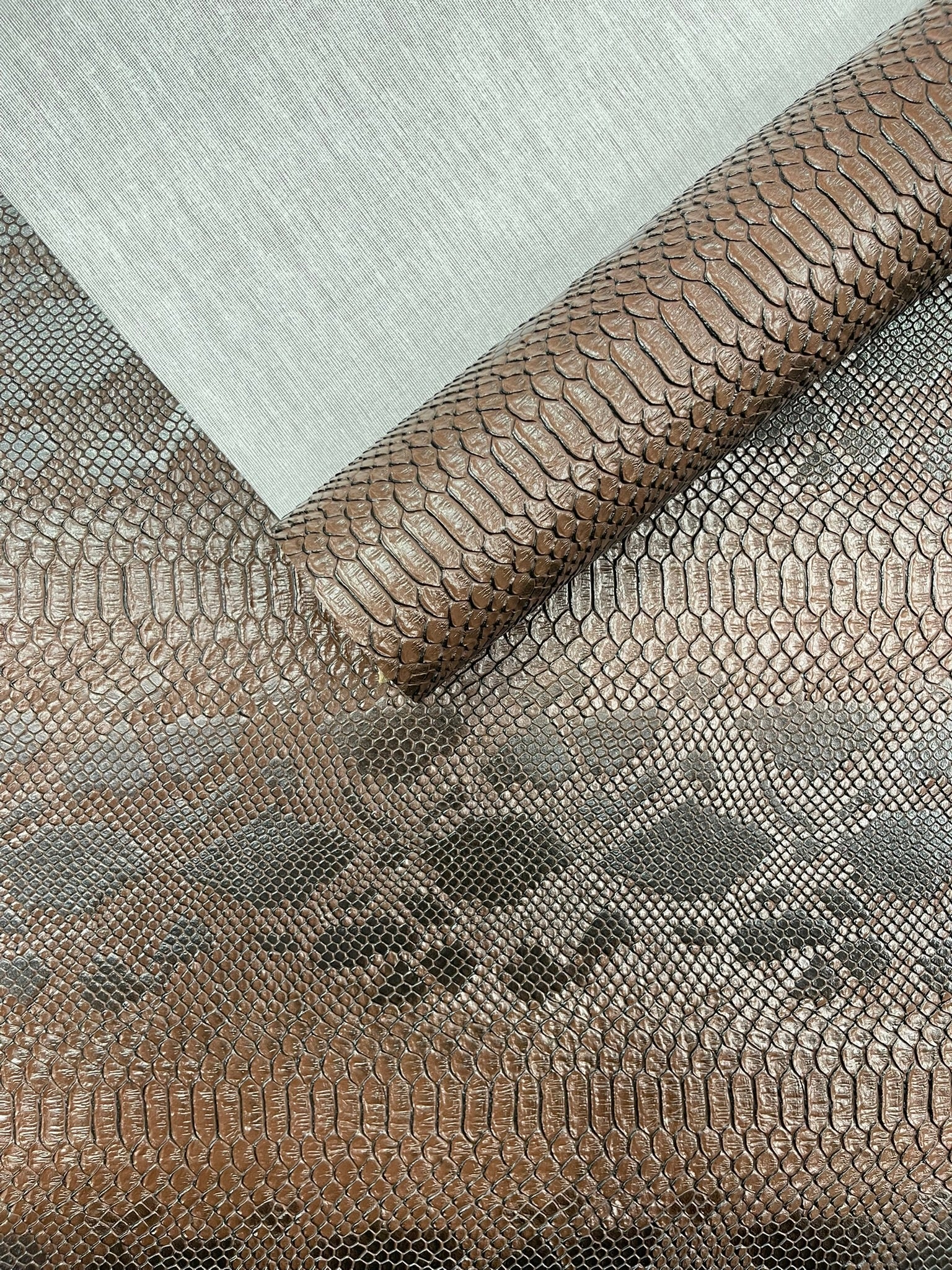 Viper Snake Skin Texture Faux Leather Fabric| 54" Wide| Upholstery| Sold By The Yard - New Creations Fabric & Foam Inc