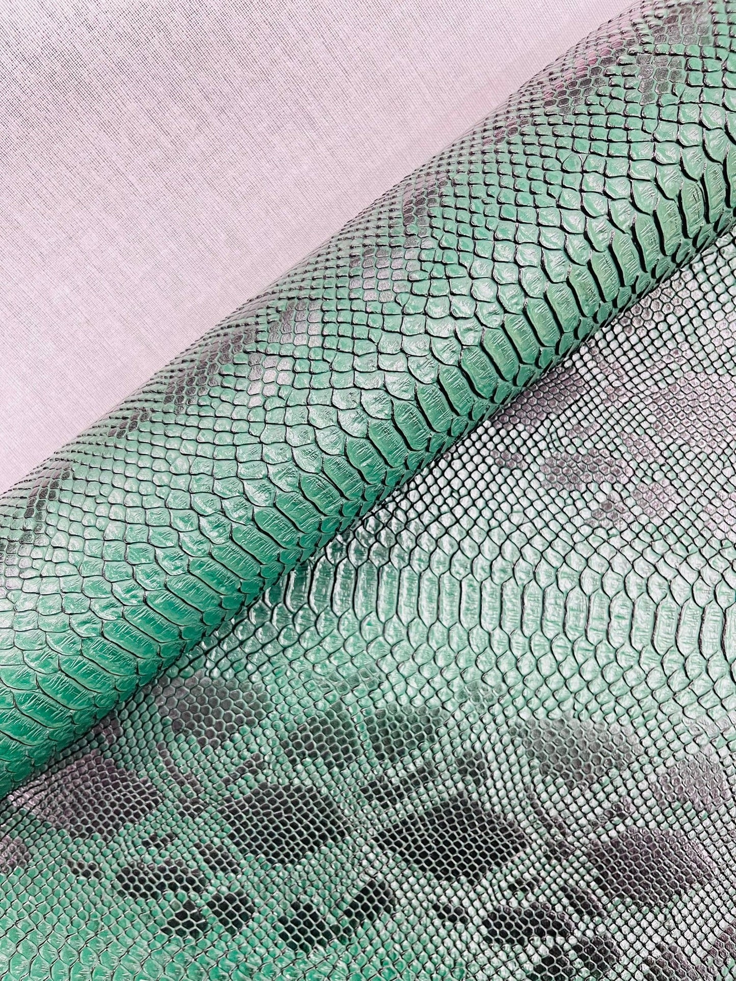 Viper Snake Skin Texture Faux Leather Fabric| 54" Wide| Upholstery| Sold By The Yard - New Creations Fabric & Foam Inc