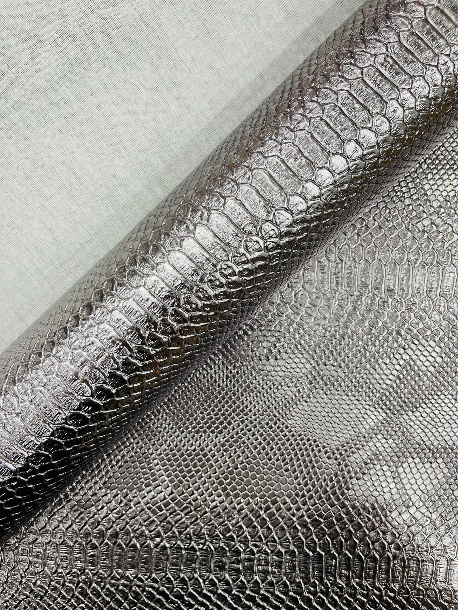 Viper Snake Skin Texture Faux Leather Fabric| 54" Wide| Upholstery| Sold By The Yard - New Creations Fabric & Foam Inc