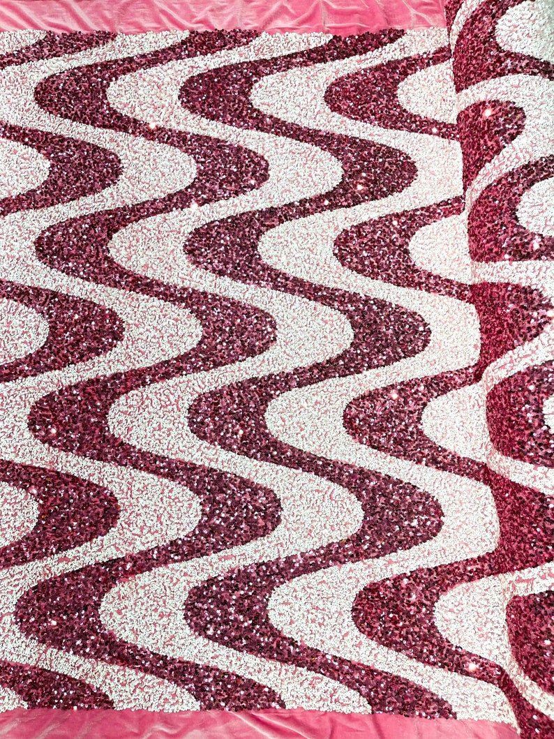 Wave Sequin Stretch Velvet 54" Wide| New Creations Fabric & Foam Inc. - New Creations Fabric & Foam Inc