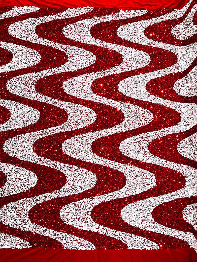 Wave Sequin Stretch Velvet 54" Wide| New Creations Fabric & Foam Inc. - New Creations Fabric & Foam Inc