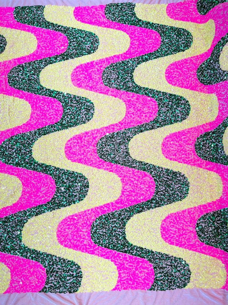 Wave Sequin Stretch Velvet 54" Wide| New Creations Fabric & Foam Inc. - New Creations Fabric & Foam Inc