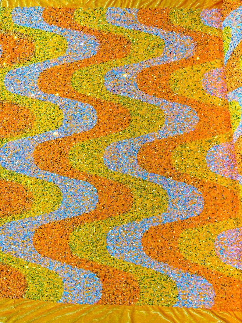 Wave Sequin Stretch Velvet 54" Wide| New Creations Fabric & Foam Inc. - New Creations Fabric & Foam Inc
